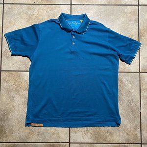 Robert Graham Men’s Shirt Golf Polo Mercerized Cotton Size XL Short Sleeve Blue